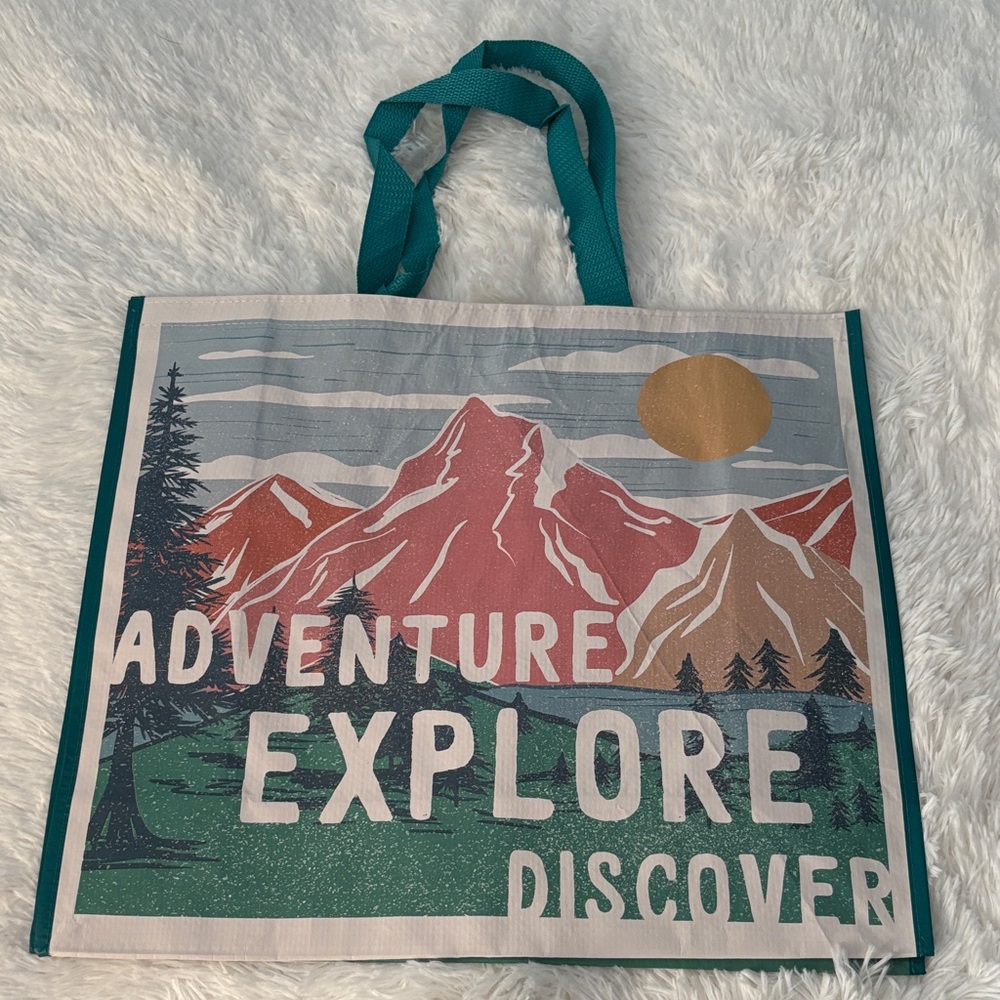 Reusable Shopping Bag Homegoods Adventure Explore Discover Tote Bag